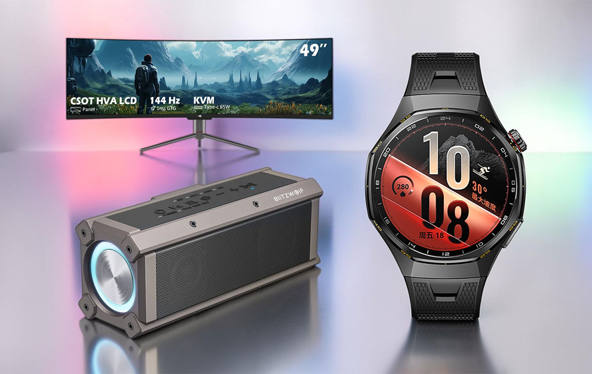 Egyedi hangszóró, 49″-os monitor, gyerek okosóra és Huawei óra
