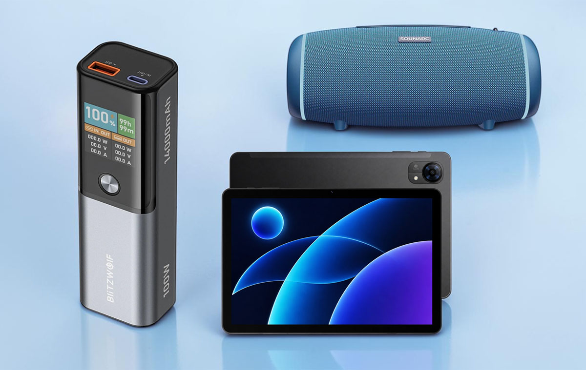 tablet, 40 W-os hangszóró, power bank