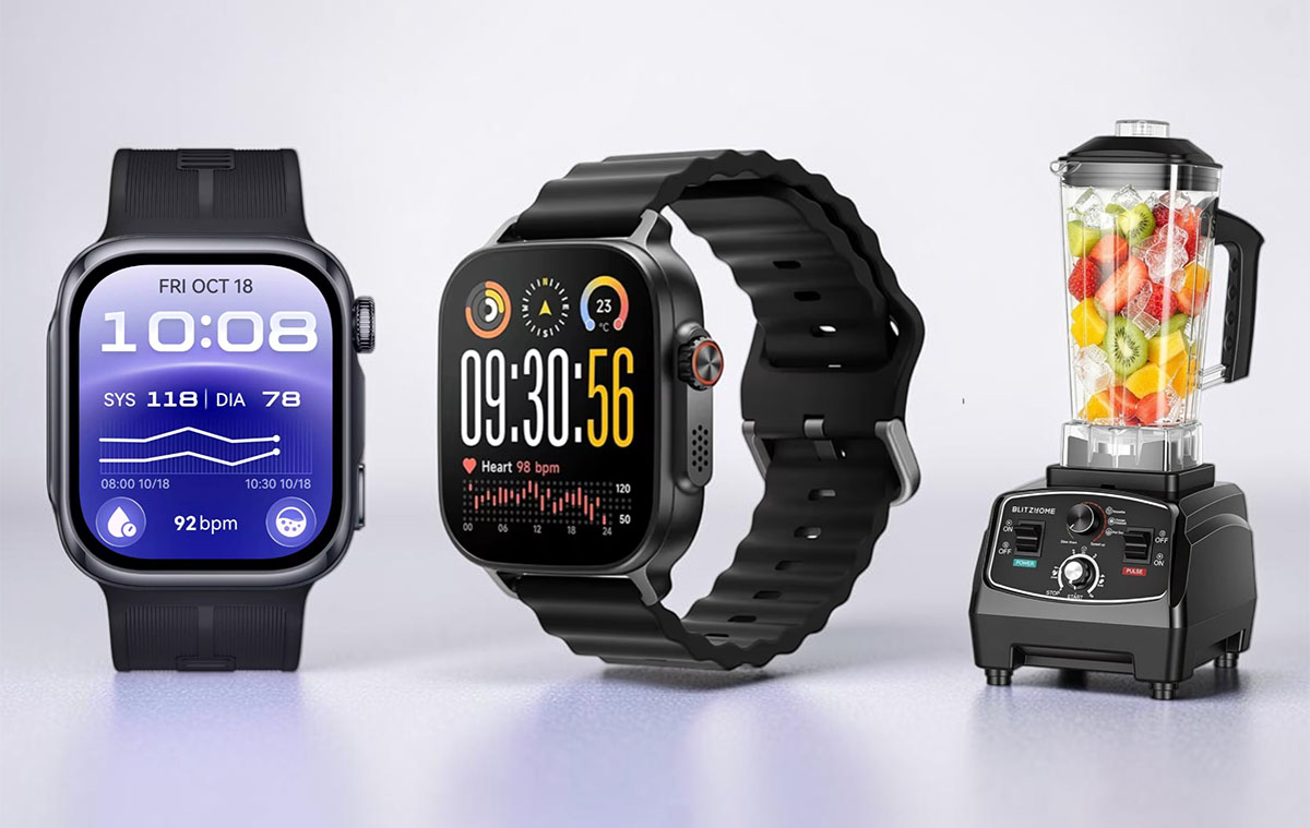 Turmixgép és aprító, AMOLED okosóra, BlitzWolf töltőállomás