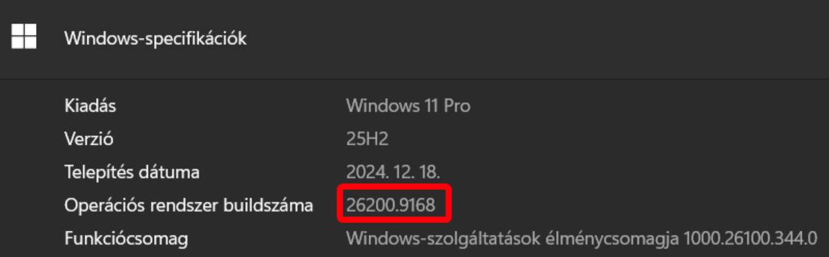 Windows verzió