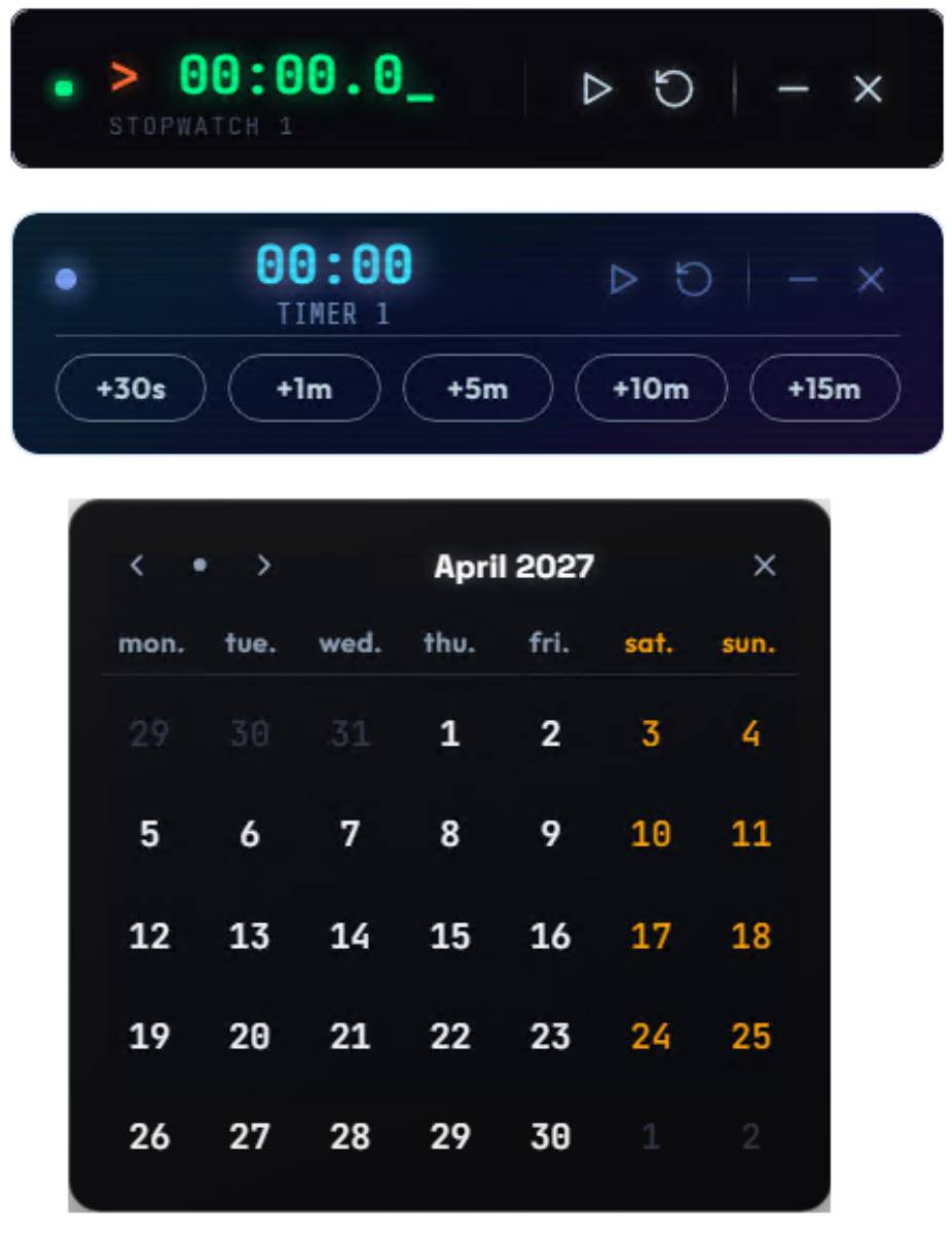 CyberClock widgetek