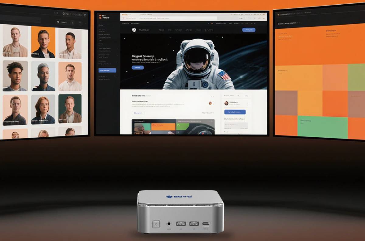 SOYO S4 PLUS három monitor