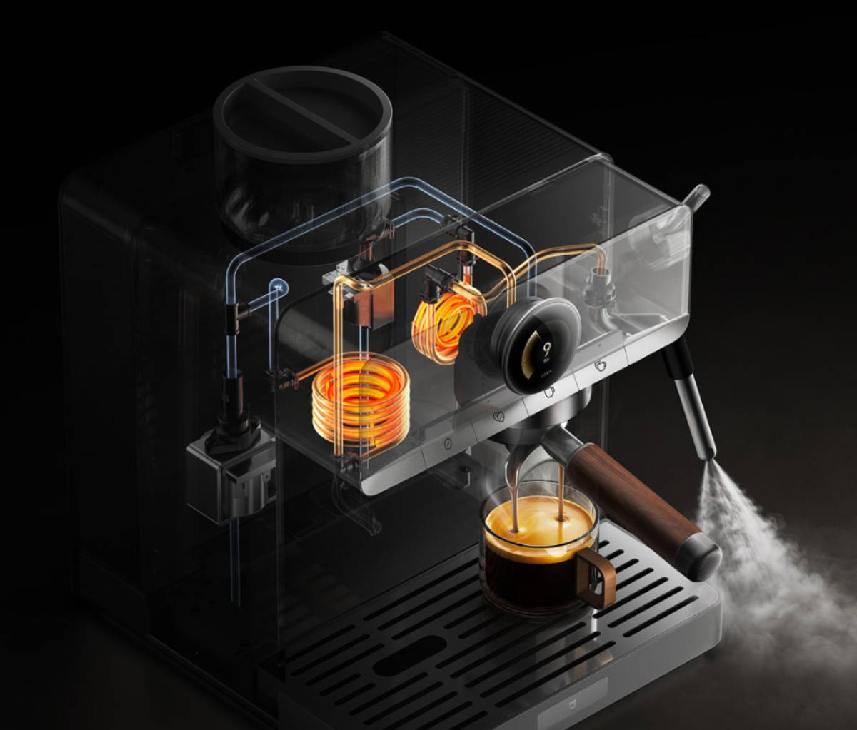 Xiaomi Mijia Smart Italian Semi-Automatic Coffee Maker Pro két fűtőblokk