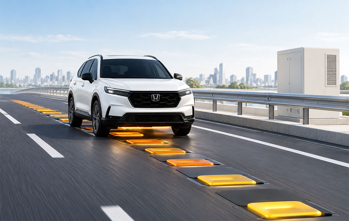 A Honda útja menet közben töltené az elektromos autókat, akár 150 kW-tal
