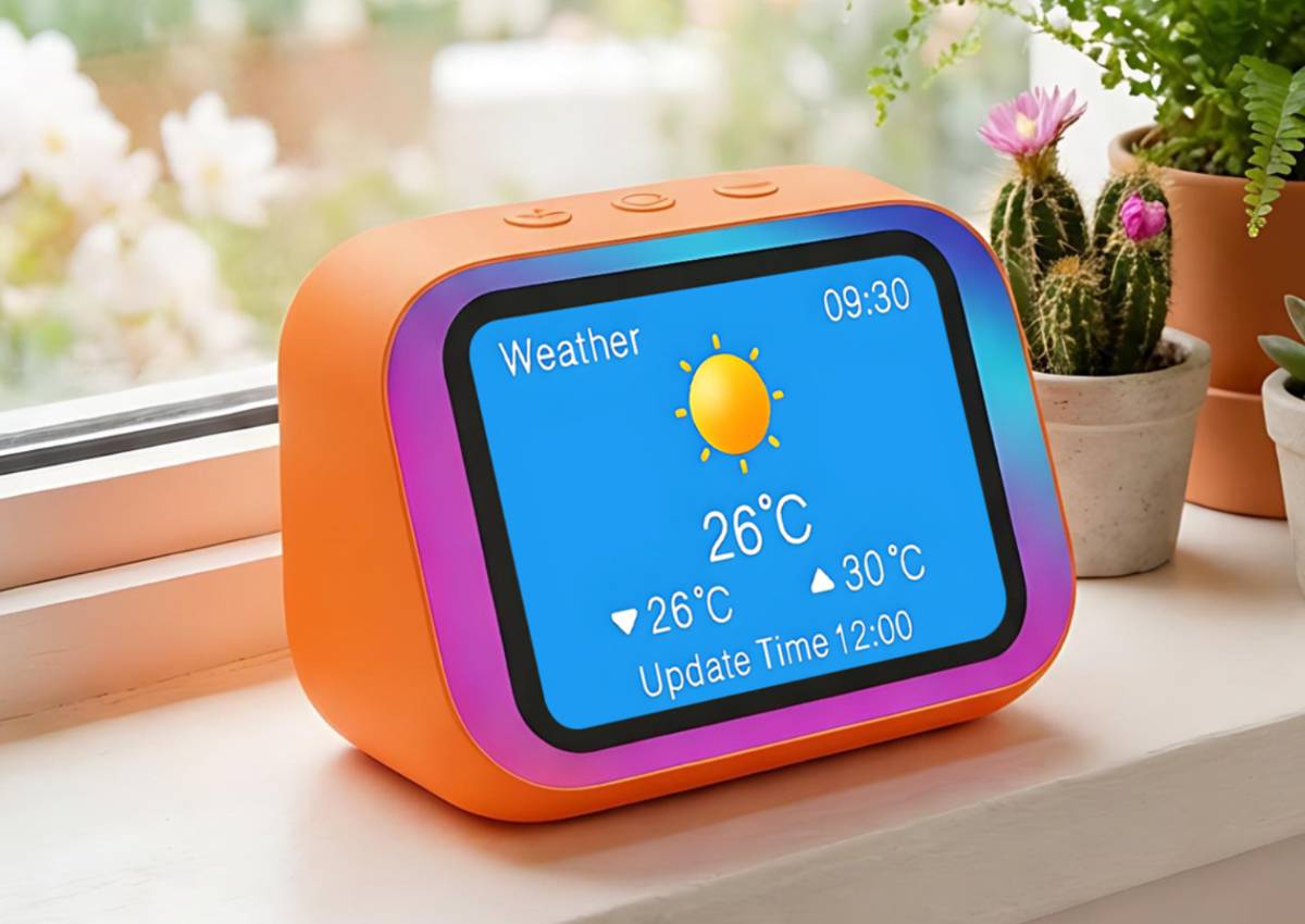 AI asszisztens kijelzővel időjárás