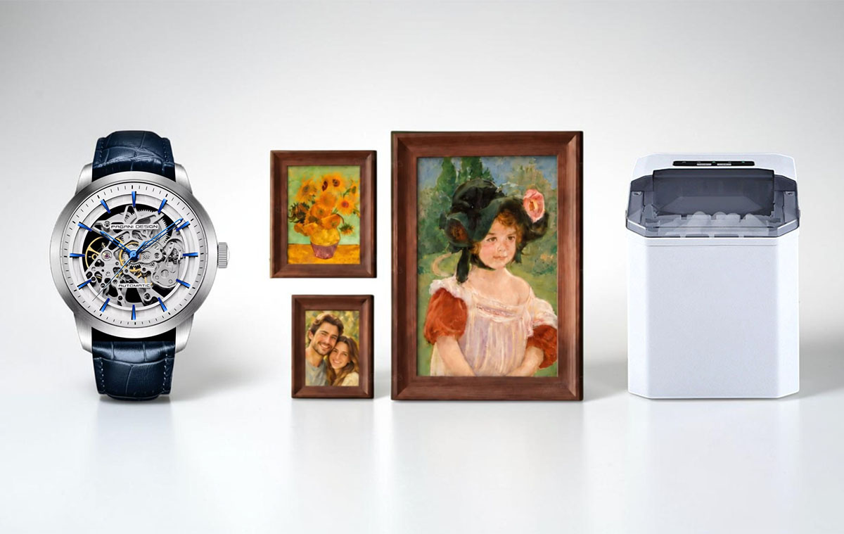 Digitális, okos festmény, látványos automata skeleton óra, jégkészítő gép