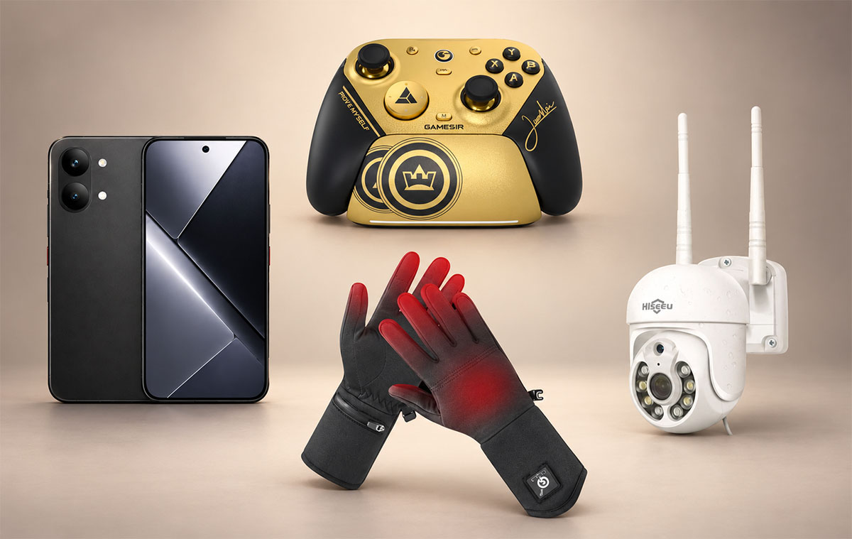 Fűthető kesztyű, Xiaomi telefon tipp, wifi kamera, profi kontroller