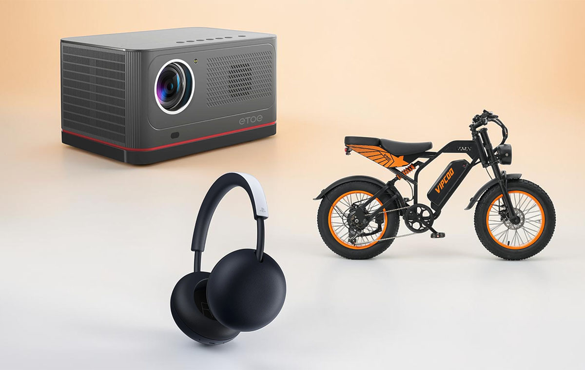 Projektor nagyon nagy fényerővel, e-bike, PlayStation fejhallgató