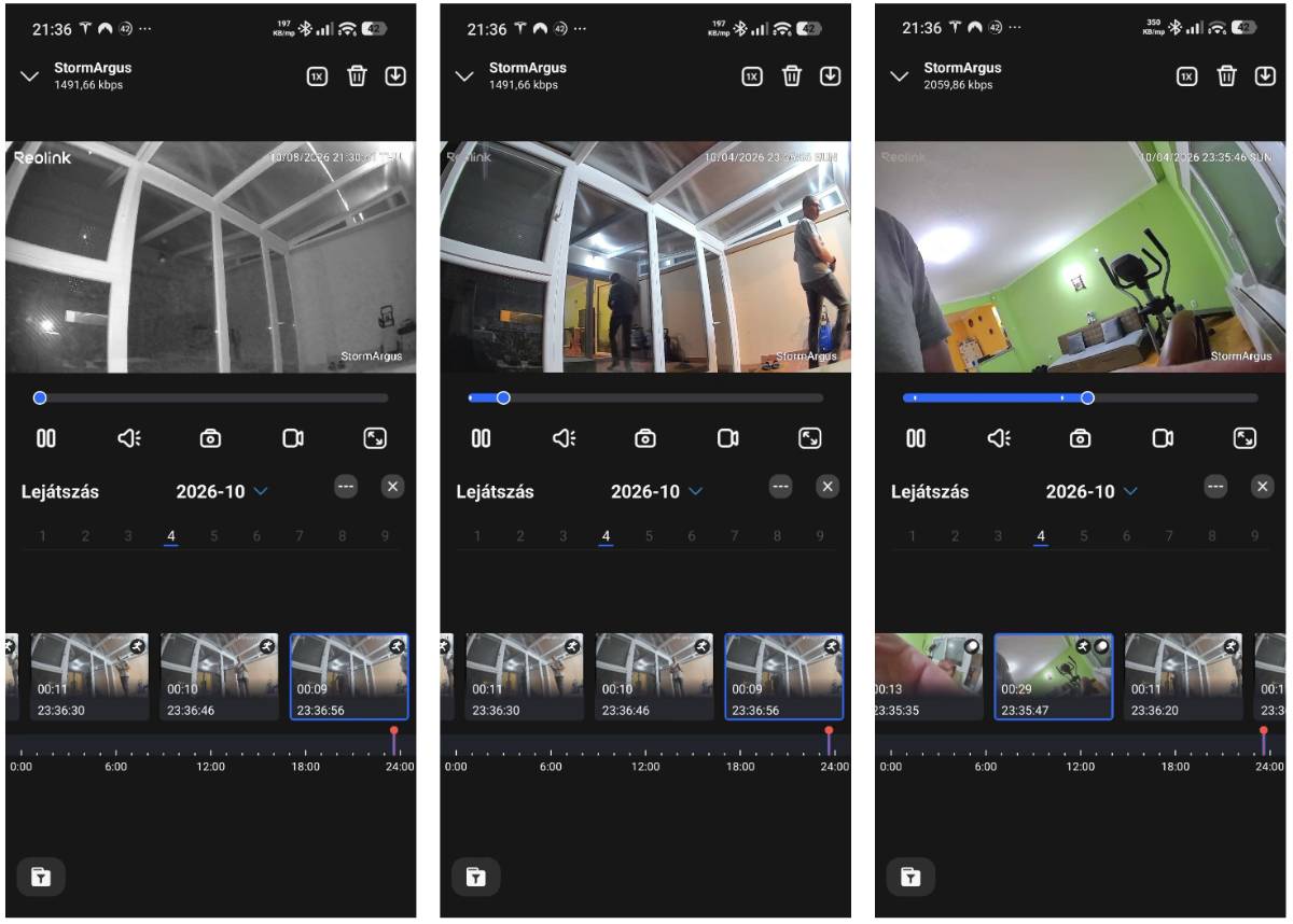 Reolink Argus MagiCam lejátszás