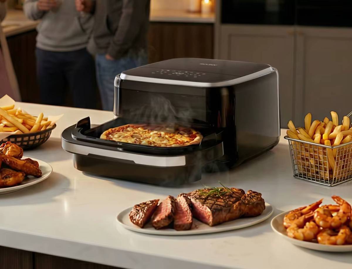 ROUNY air fryer sütés közben