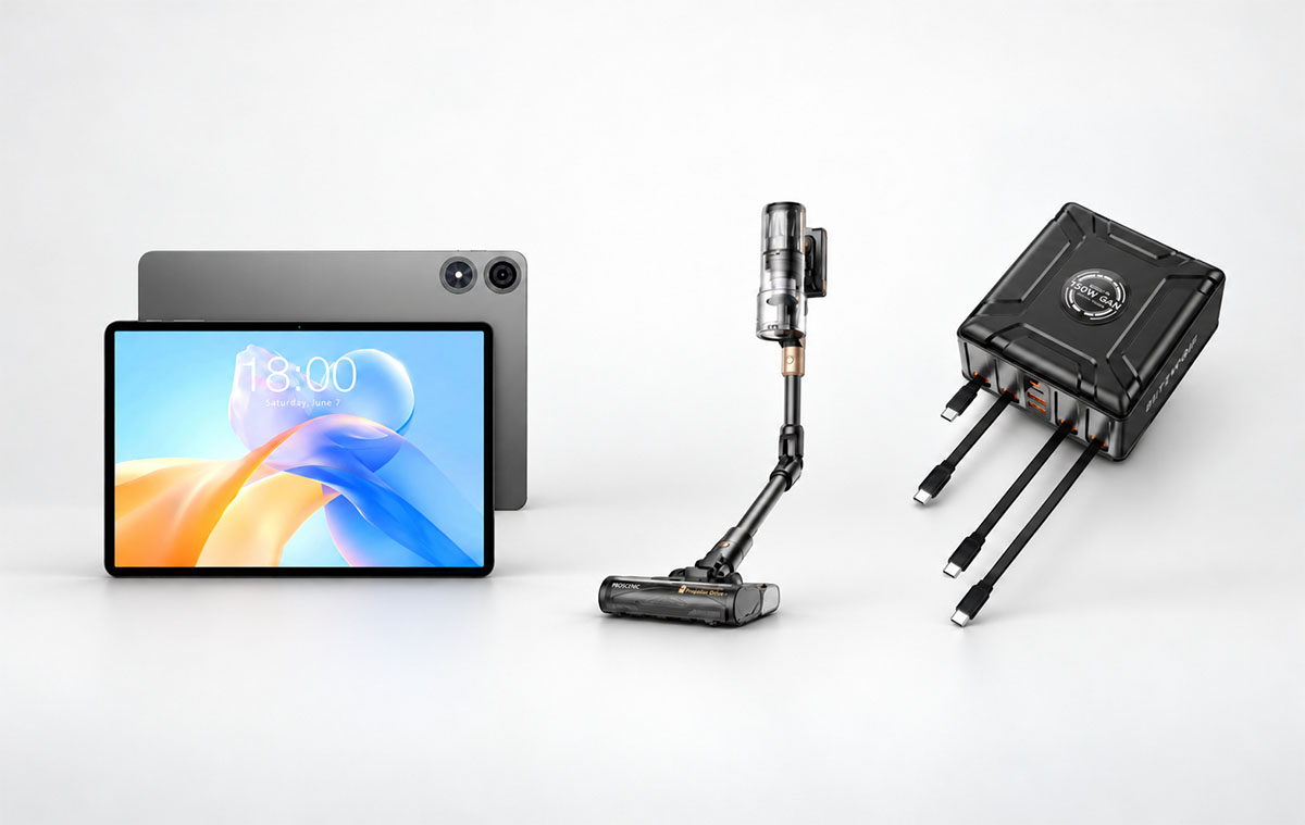 Tesztelt akkus porszívó, töltő beépített kábelekkel, szuperolcsó tablet